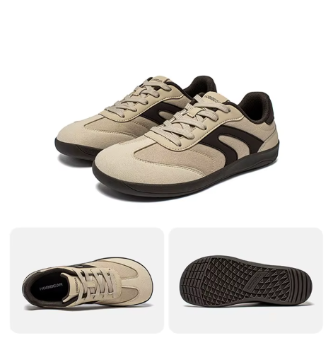 Lekkie buty typu barefoot w różnych wariantach kolorystycznych z szerokim noskiem i elastyczną podeszwą gumową.