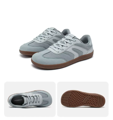 Lekkie buty typu barefoot w różnych wariantach kolorystycznych z szerokim noskiem i elastyczną podeszwą gumową.