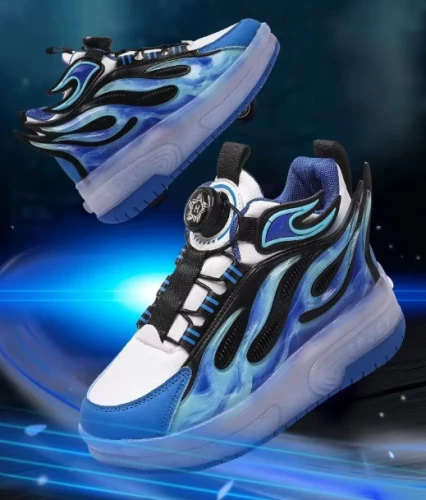 Dziecięce butorolki z chowanymi kółkami i świecącą podeszwą LED.