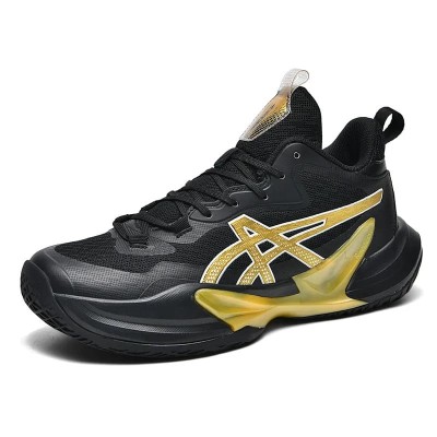 Męskie buty do tenisa i squasha z zaawansowaną amortyzacją i przyczepną podeszwą, dostępne w kolorze białym, czarnym oraz neonowym żółtym.