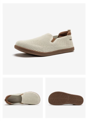 Lekkie, wsuwane buty damskie Barefoot z siateczki z szerokim przodem, dostępne w kolorach: beżowym, czarnym, szarym, błękitnym i brązowym.