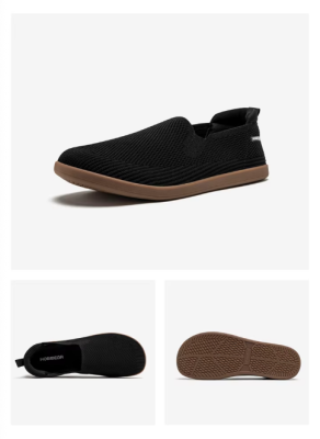 Lekkie, wsuwane buty damskie Barefoot z siateczki z szerokim przodem, dostępne w kolorach: beżowym, czarnym, szarym, błękitnym i brązowym.