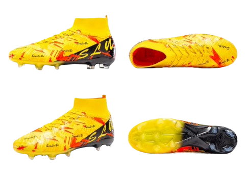 Buty piłkarskie męskie z systemem kołków do gry na trawie.