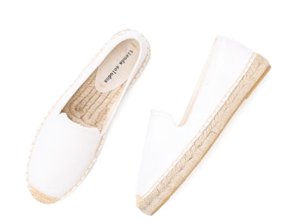 Damskie espadryle slip-on z płócienną cholewką i podeszwą z juty.