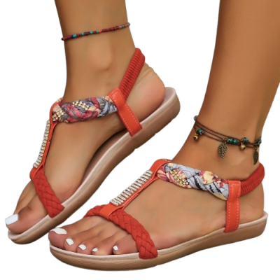 Płaskie sandały damskie wsuwane rozmiar 36-42 czerwone