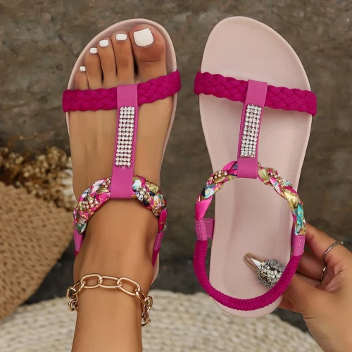 Płaskie sandały damskie wsuwane rozmiar 36-42 różowe