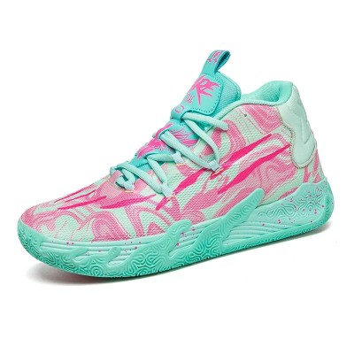 Męskie buty koszykarskie z wysoką cholewką, dostępne w wielu neonowych i pastelowych wariantach kolorystycznych z abstrakcyjnymi wzorami, rozmiary 36-45.